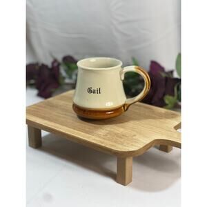 Personalized Potter Mug – Handmade with the Name "Gail", 3.75” Tall, Unique Gift